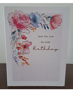 Female Birthday Card. Floral Design. 19x13cm