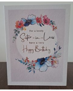 Sister In Law Birthday Card. 23x15cm