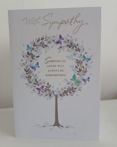 With Sympathy Card. Traditional Design. 19x13m