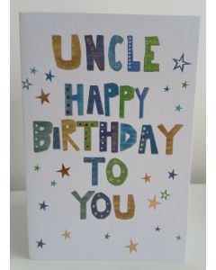 Uncle Happy Birthday To You. Modern Design. 19x13cm