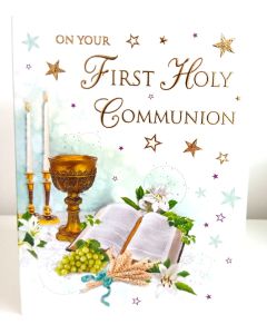 Male On Your First Holy Communium Card. 19x13cm