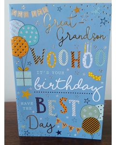 Great Grandson Birthday Card. 23x15cm