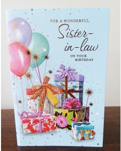 Sister In Law Birthday Card. 19x13cm