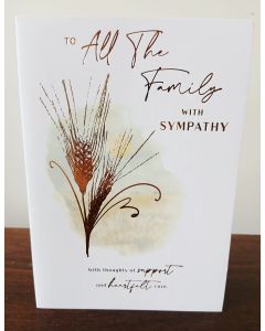To All The Family With Sympathy Card. 19x13cm