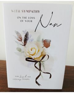 With Sympathy On The Loss Of Your Nan Card. 19x13cm