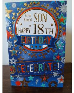 For A Special Son 18th Birthday. Age 18. 23x15cm