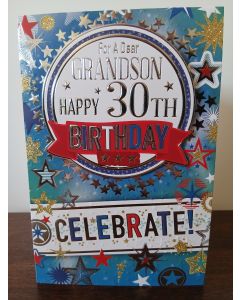 For A Special Grandson 30th Birthday. Age 30. 23x15cm