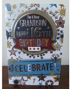 For A Special Grandson 16th Birthday. Age 16. 23x15cm