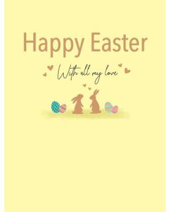 Happy Easter Card With All My Love, 19x13cm