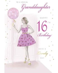 Granddaughter 16th Birthday Card. 23x15cm