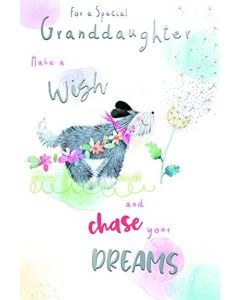 For A Special Granddaughter Birthday Card. 23x15cm