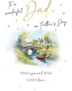Father's Day Card. Village River Design. 23x15cm