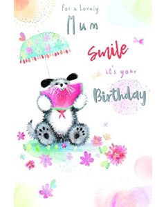 For A Lovely Mum Birthday Card. 23x15cm