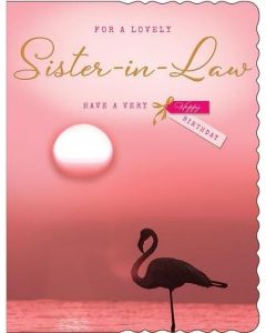 Sister In Law Birthday Card. 19x13cm
