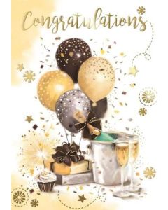 Congratulations Card. Balloons Design. 19x13cm