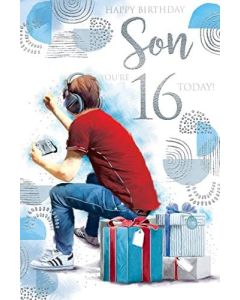 Son 16th Birthday Card. 16 Birthday. 23xx15cm