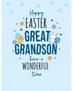 Happy Easter Card Great Grandson. 19x13cm