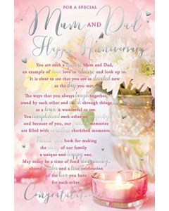 Mum and Dad Anniversary Card. 23x15cm (9x6 Inches)
