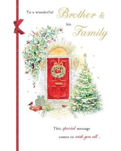 Brother and Family Christmas Card. 23x15cm (9x6 Inches)