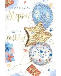Special Stepson Birthday Card. 23x15cm