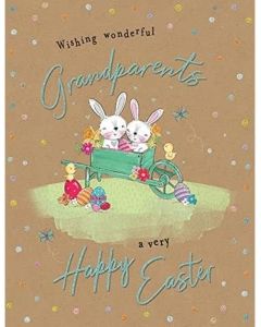 Wishing Wonderful Grandparents A Very Happy Easter Card. 19x13cm (8x6 Inches)