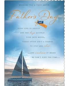 Dad Father's Day Card. Sailing Boat Design. 10x7 Inches