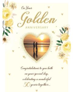 On Your Golden Anniversary Card. 23x15cm