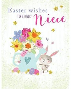 Easter Wishes For A Lovely Niece Card. 19x13cm