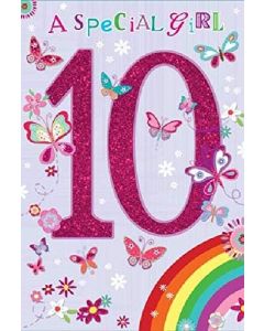 10th Birthday Card For Girl. 19x13cm