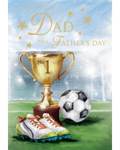 Special Dad Father's Day Card. Football Theme. 23x15cm