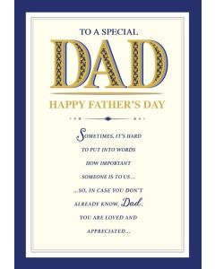 Father's Day Card To A Special Dad. 23x15cm