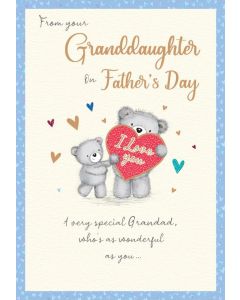 Grandad Father's Day Card From You Granddaughter. 23x15cm