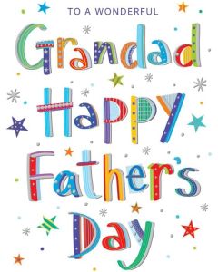 Grandad Father's Card. Modern Design. 19x13cm