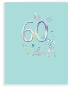 Diamond Anniversary Card. Modern Design. 19x13cm