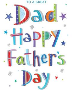 Dad Happy Father's Day Card. Modern Design. 19x13cm