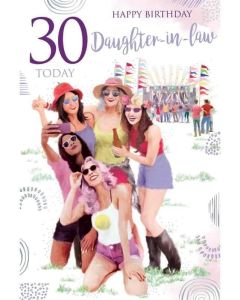 Daughter In Law. Age 30 Birthday Card. 23x15cm