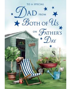 Father's Day Card, Dad From Both Of Us, 23x15cm