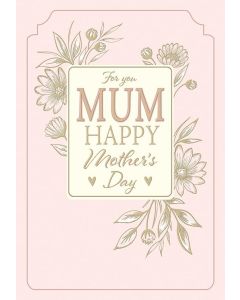 Mother's Day Card. For You Mum. 23x15cm (9x6 Inches)