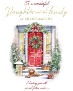 Daughter and Her Family Christmas Card. 23x15cm (9x6 Inches)