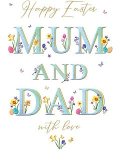 Mum and Dad Happy Easter Card. 19x13cm