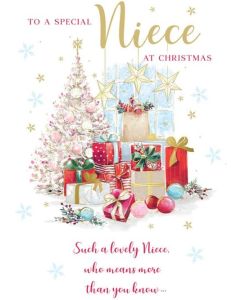 Niece Christmas Card. 9x6 Inches (23x15cm)