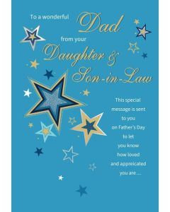 Father's Day Dad from Daughter and Son-in-Law Card. 23x15cm