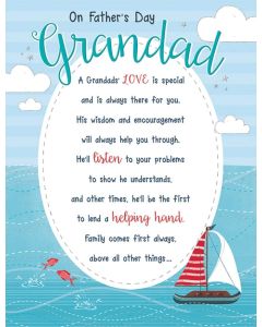 On Father's Day Grandad Card. 19x13cm