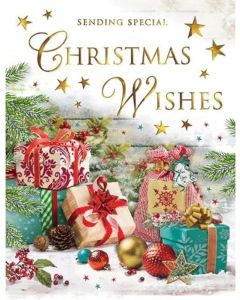 Open Christmas Card, For Male Or Female. 19x13xm (8x6 Inches)