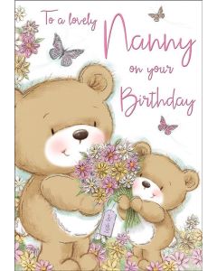 To A Lovely Nanny On Your Birthday Card. 23x15cm
