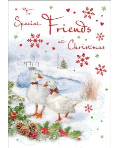 Friends Christmas Card. 9x6 Inches (23x15cm)