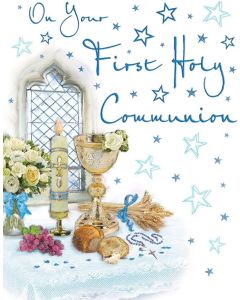 Male First Holy Communion Card. 19x13cm