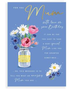 For You Mum With Lots Of Love On Your Birthday. 23x15cm (9x6 Inches)