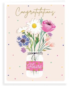 Congratulations Card. Floral Design. 19x13cm