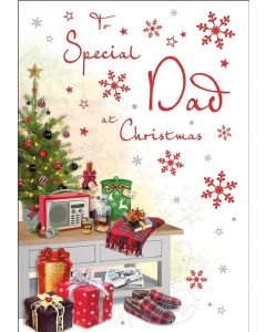 To A Special Dad At Christmas Card. 23x15cm